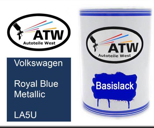 Volkswagen, Royal Blue Metallic, LA5U: 500ml Lackdose, von ATW Autoteile West.